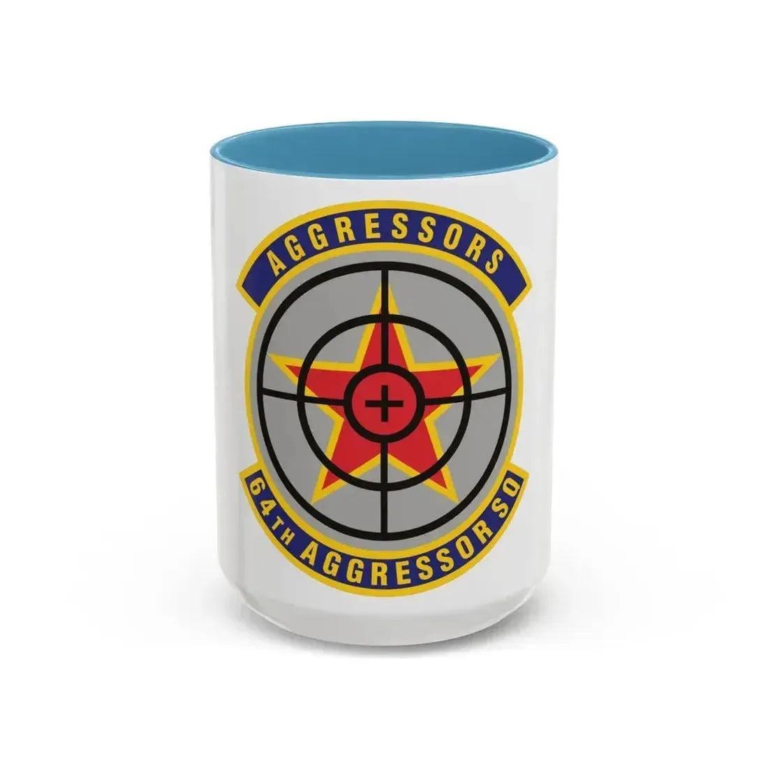 64th Aggressor Squadron (U.S. Air Force) Accent Coffee Mug 15oz Light Blue - Go Mug Yourself