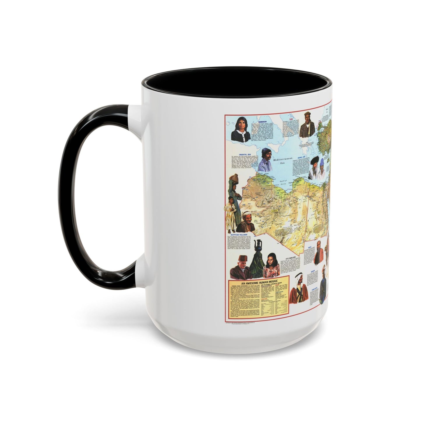 Middle East - The Peoples 1 (1972) (Map) Accent Coffee Mug