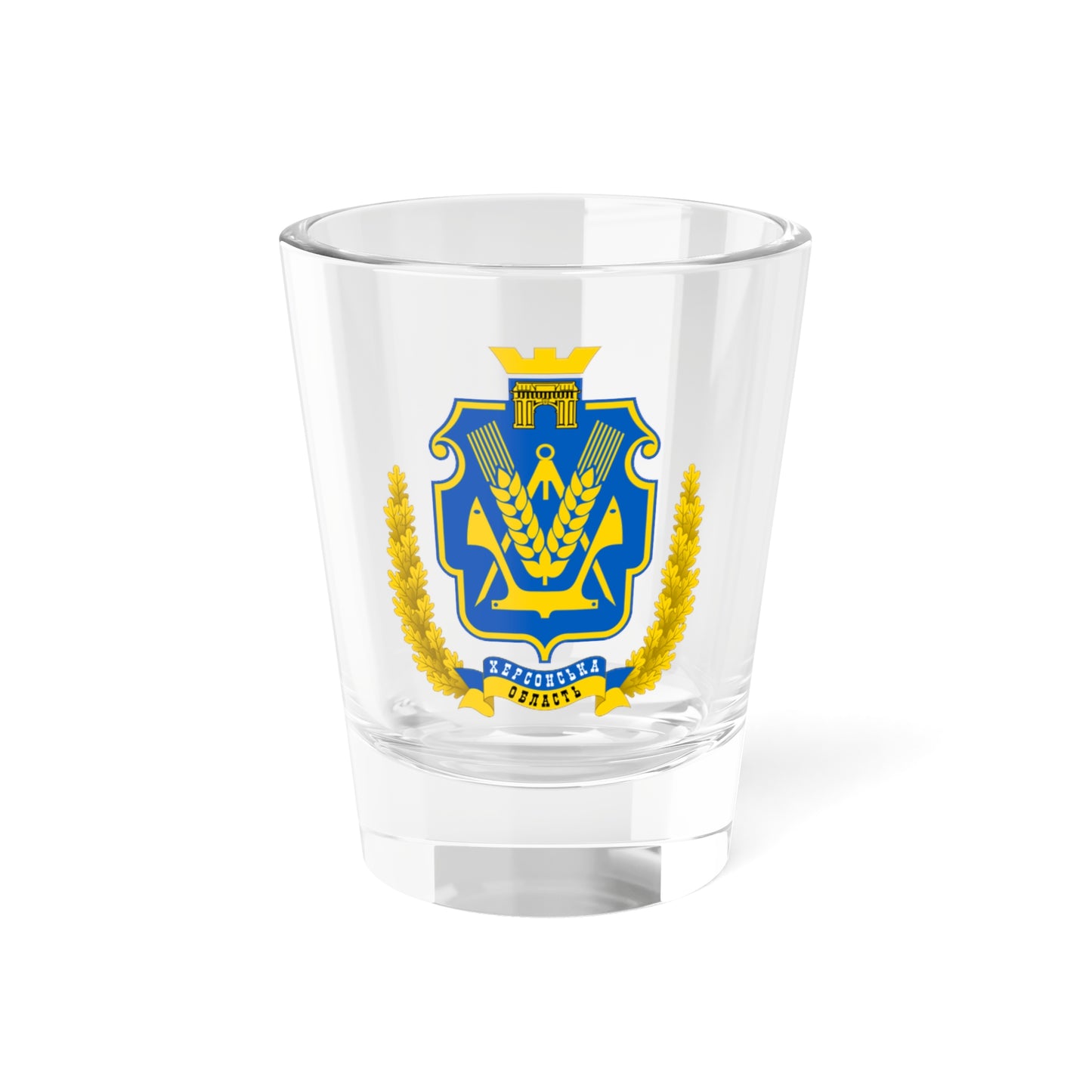 Coat of Arms of Kherson Oblast (Ukraine) (Coat of Arms) Shot Glass 1.5oz