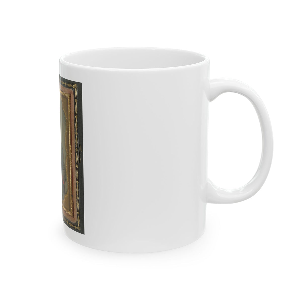 Unidentified Soldier In Confederate Uniform With Saxhorn (U.S. Civil War) White Coffee Mug