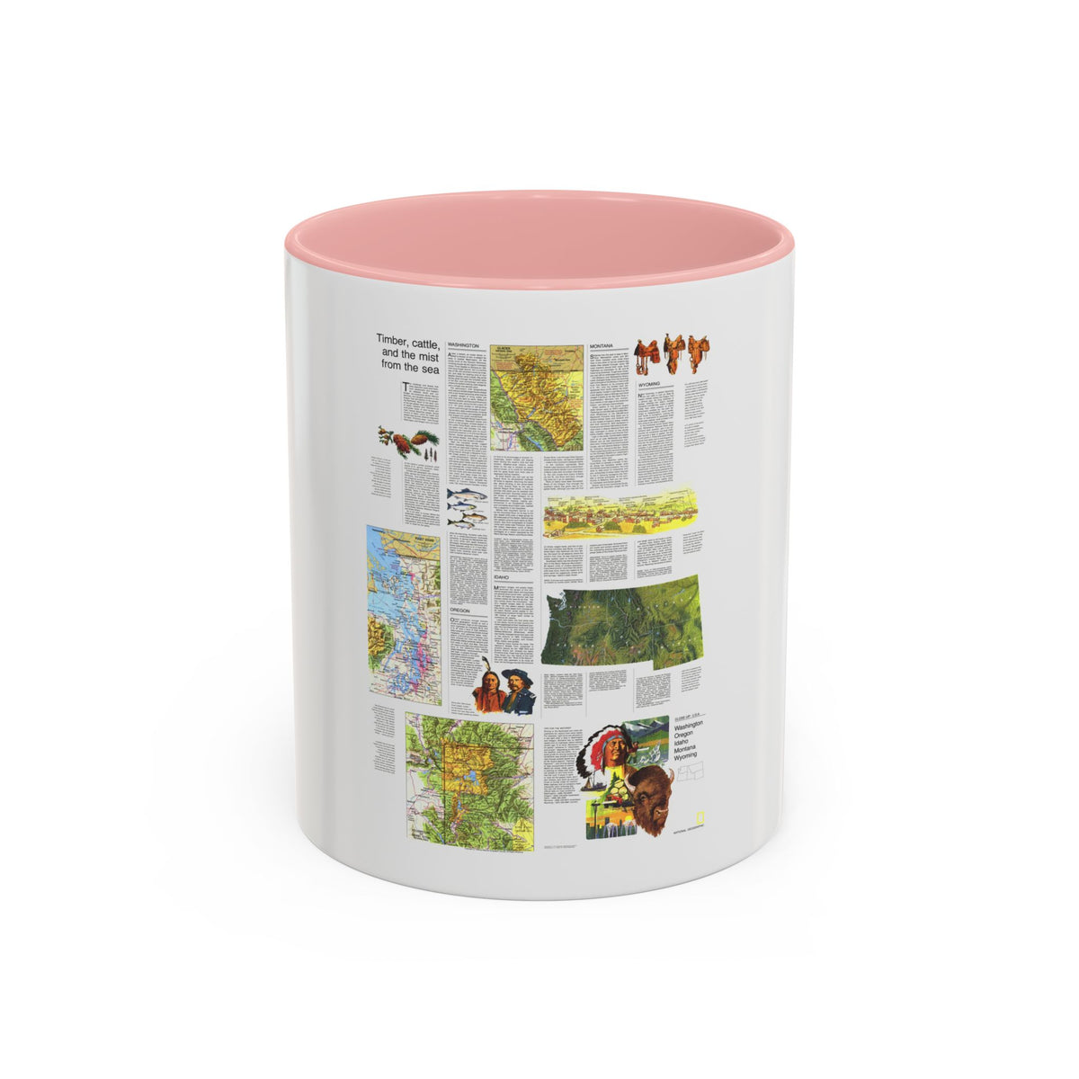 USA - Northwest 2 (1973) (Map) Accent Coffee Mug