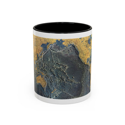 Pacific Ocean Floor (1969) (Map) Accent Coffee Mug
