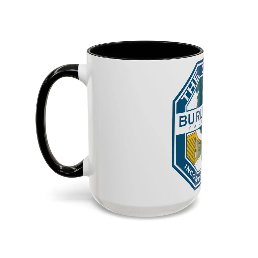 Seal of Burlingame California - Accent Coffee Mug-Go Mug Yourself