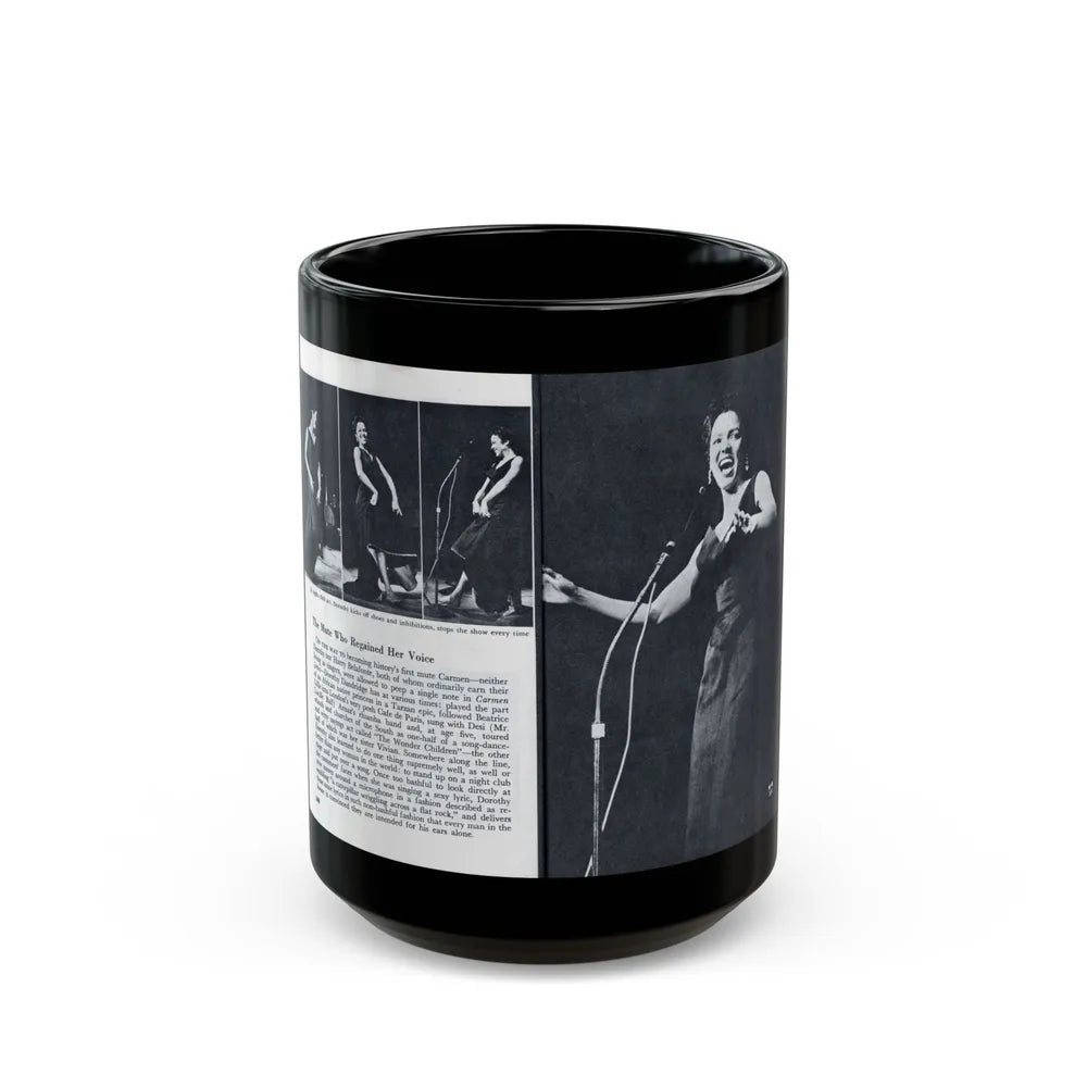 Dorothy Dandridge #100 - Pages 7 & 8 of 8 Featuring, Dorothy with, 2 B&W Photos & Article ending from Pageant Digest Mag. June '55 (Vintage Female Icon) Black Coffee Mug-15oz-Go Mug Yourself