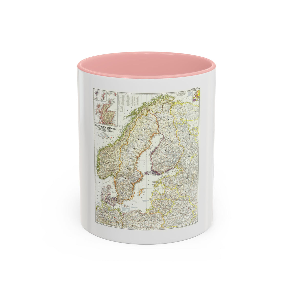 Europe, Northern (1954) (Map) Accent Coffee Mug