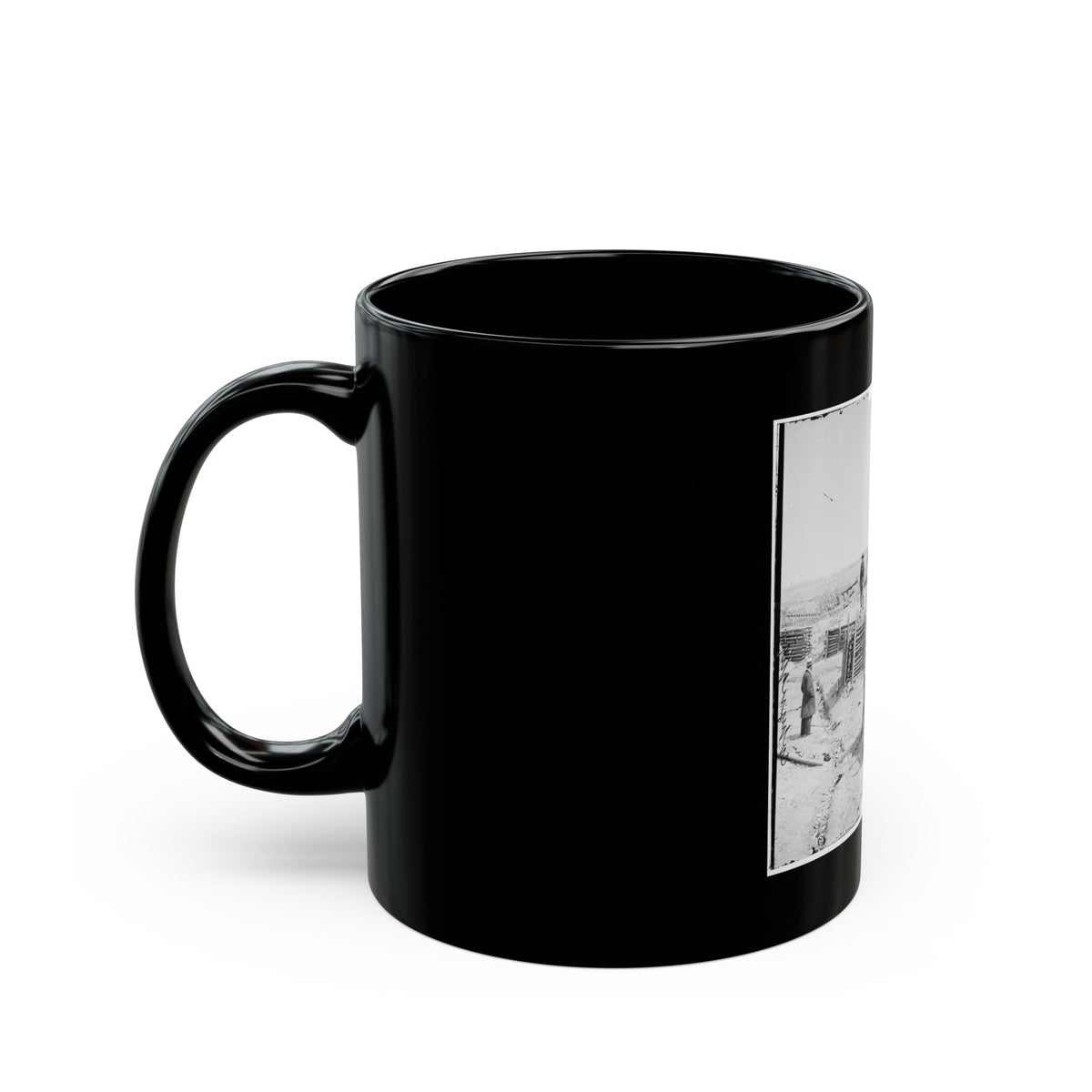 Petersburg, Va. Breastworks Of The Confederate Fort Mahone ( Fort Damnation ) (U.S. Civil War) Black Coffee Mug