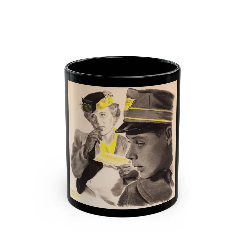 Day Shift, The Saturday Evening post story illustration - Black Coffee Mug-11oz-Go Mug Yourself