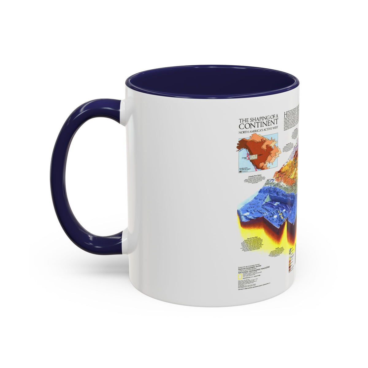 North America - The Shaping of a Continent (1985) (Map) Accent Coffee Mug