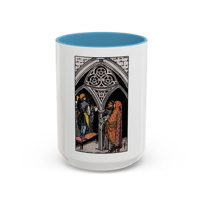 The 3 of Pentacles (Tarot Card) Accent Coffee Mug