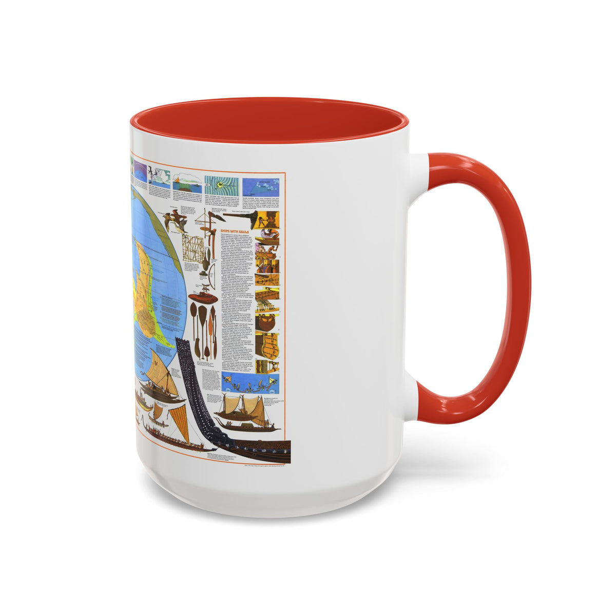 Pacific - Discoverers of the (1974) (Map) Accent Coffee Mug