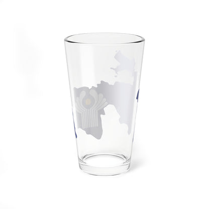 Flag-map of Tajikistan CIS (Tajikistan) Pint Glass 16oz