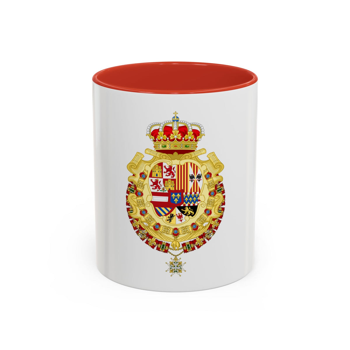 Royal Greater Coat of Arms of Spain (1700-1761) - Accent Coffee Mug