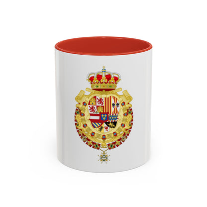 Royal Greater Coat of Arms of Spain (1700-1761) - Accent Coffee Mug