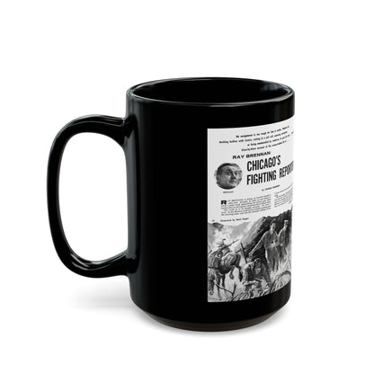 Chicago's Fighting Reporter, Man's magazine, February 1961 - Black Coffee Mug-Go Mug Yourself