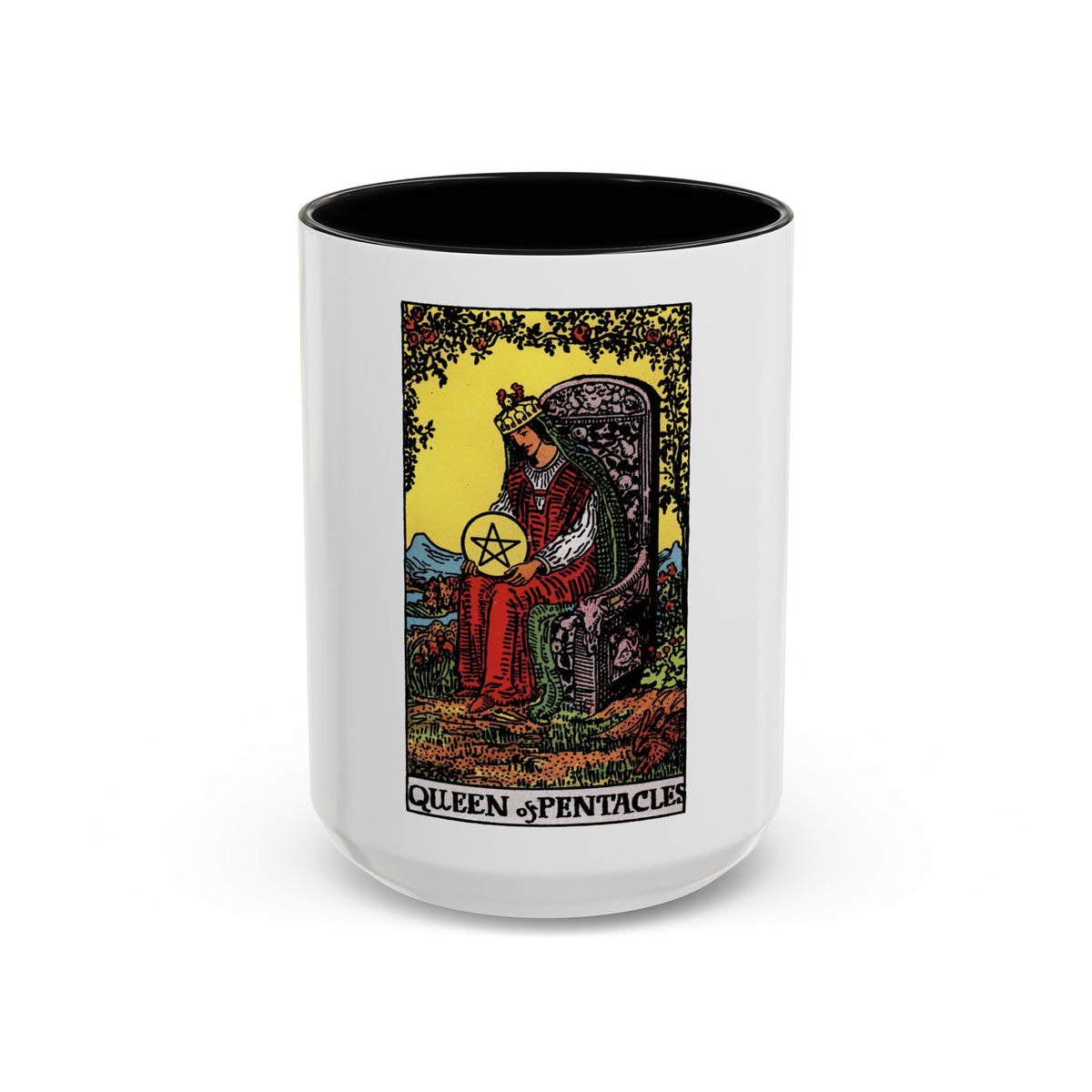 The Queen of Pentacles (Tarot Card) Accent Coffee Mug