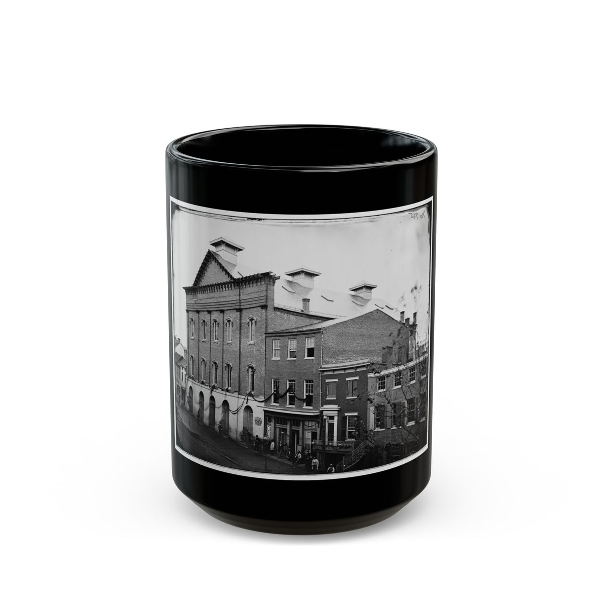 Washington, D.C. Ford's Theater With Guards Posted At Entrance And Crepe Draped From Windows (U.S. Civil War) Black Coffee Mug