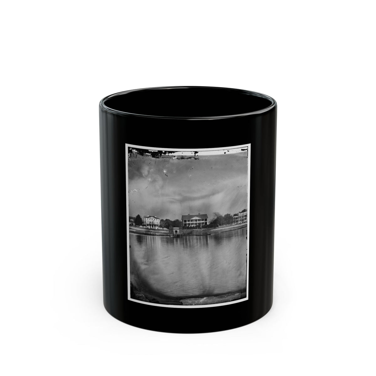 Beaufort, South Carolina. View Of Beaufort From The Waterfront. Fuller's House (U.S. Civil War) Black Coffee Mug