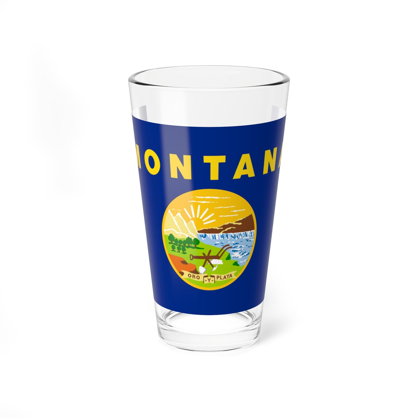 Flag of Montana 3-2 (United States) Pint Glass 16oz