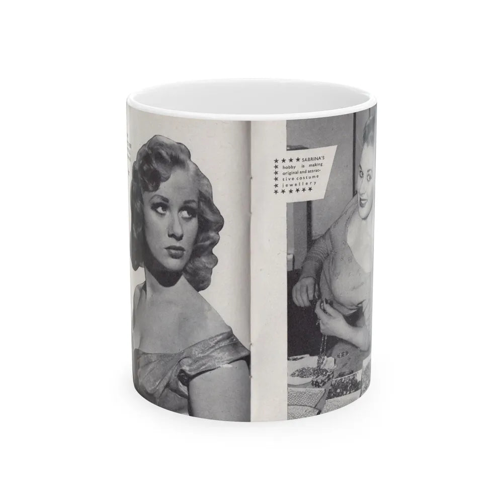 Norma Sykes #150 - 66 PHOTOGRAPHS OF Sabrina U.K. Pocket Mag. Pages 30 & 31 (Vintage Female Icon) White Coffee Mug-11oz-Go Mug Yourself