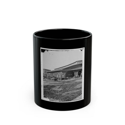 Atlanta, Ga. Boxcars With Refugees At Railroad Depot (U.S. Civil War) Black Coffee Mug