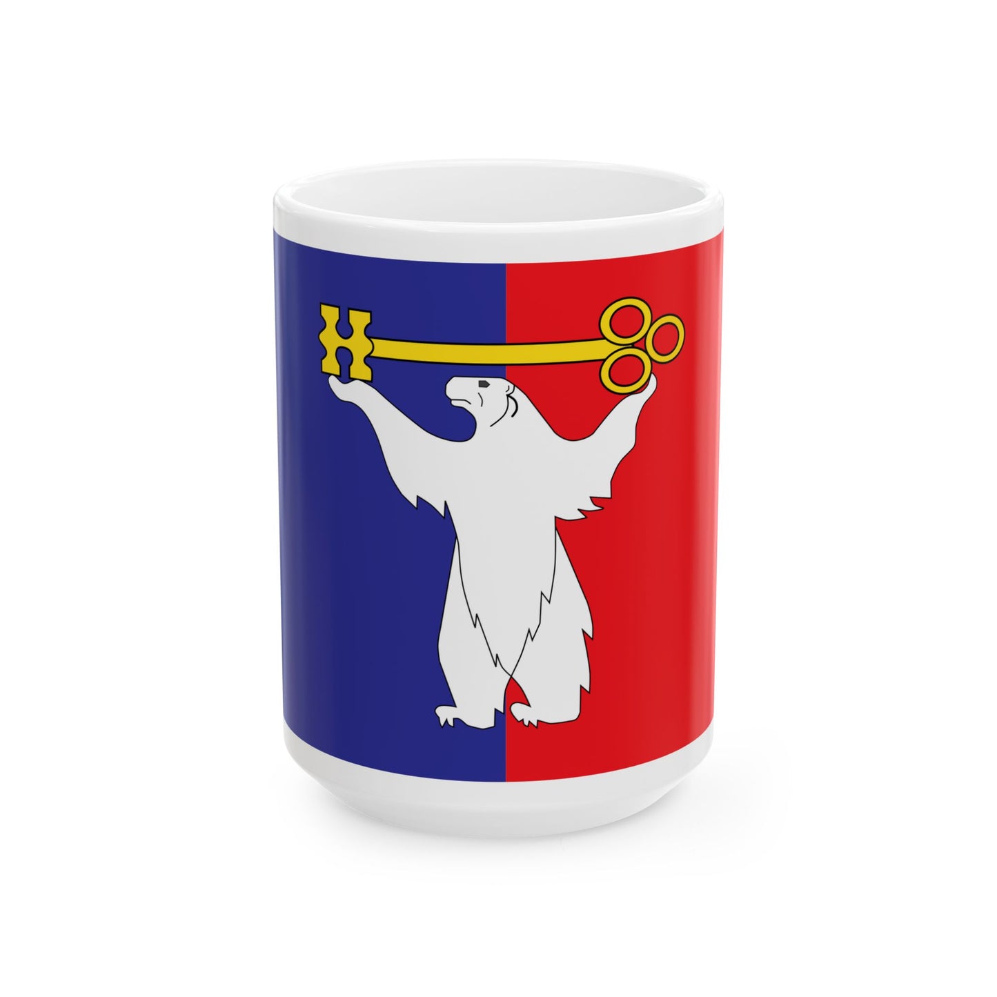 Flag of Norilsk Krasnoyarsk Krai Russia - White Coffee Mug-15oz-Go Mug Yourself