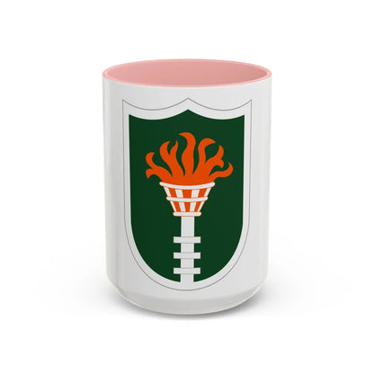 Korean Communications Zone (U.S. Army) Accent Coffee Mug-15oz-Pink-Go Mug Yourself