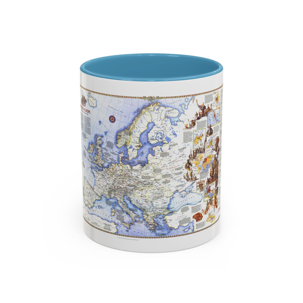 Europe - History The Major Turning Points (1983) (Map) Accent Coffee Mug