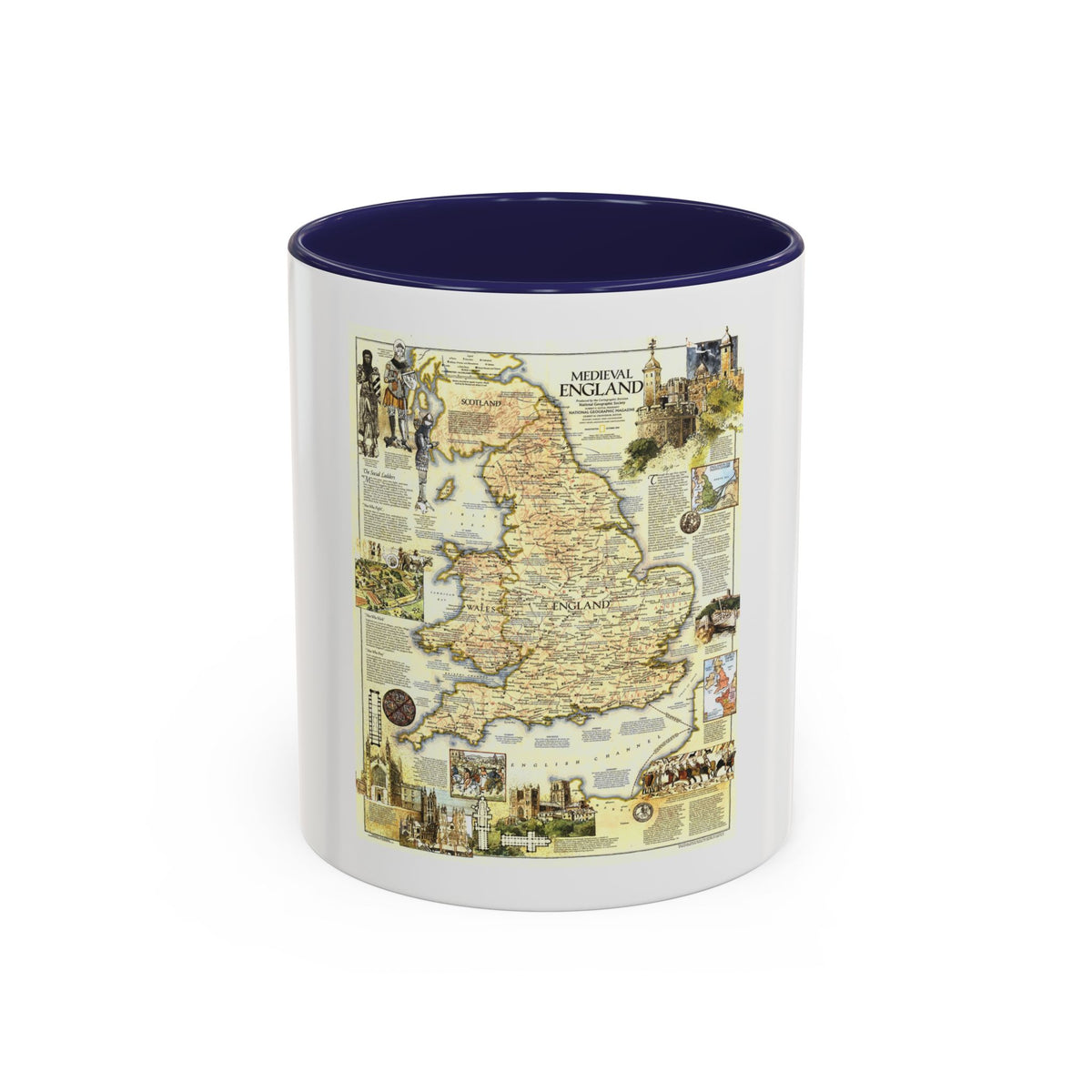 England - Medieval (1979) (Map) Accent Coffee Mug