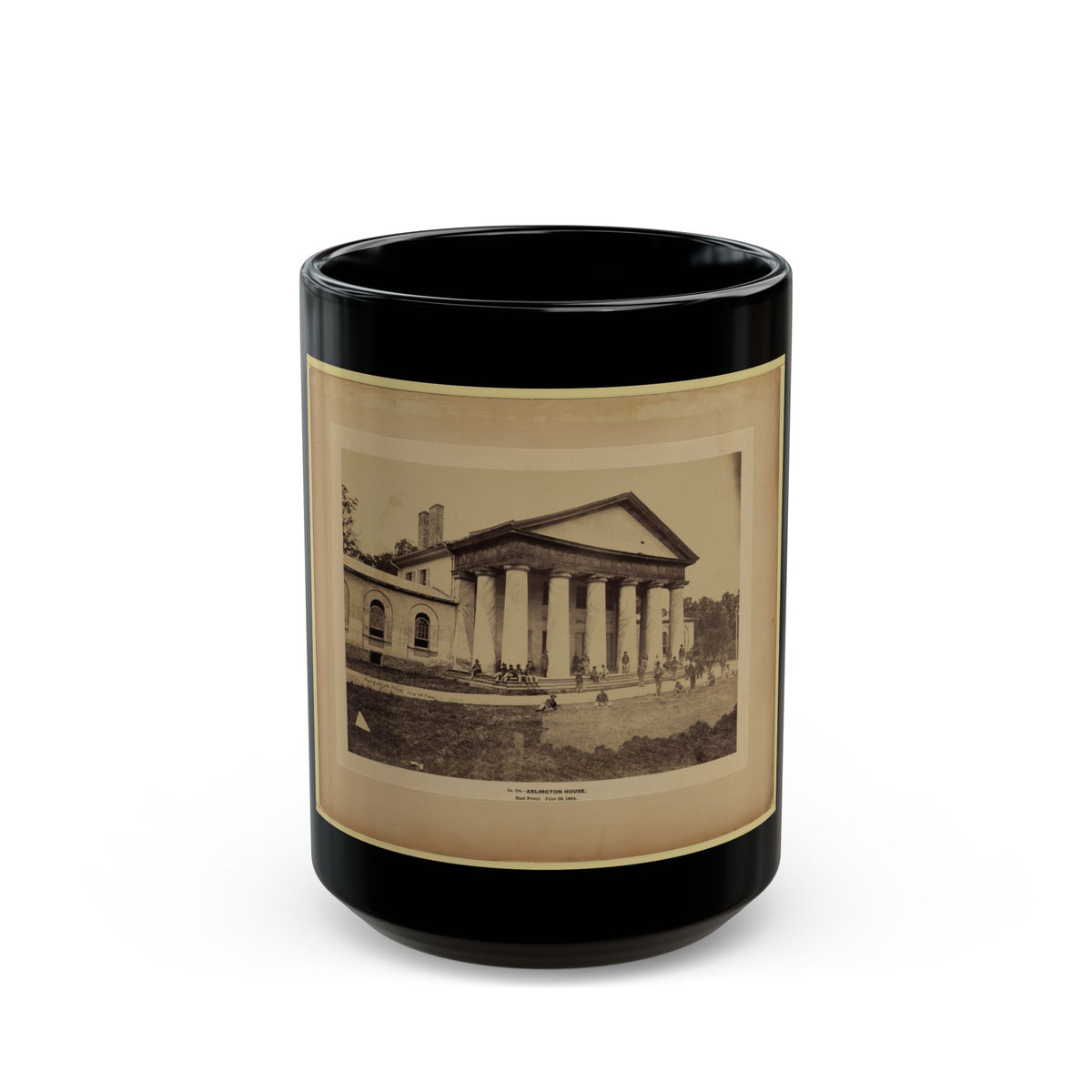 Arlington House, East Front, June 28, 1864 (U.S. Civil War) Black Coffee Mug