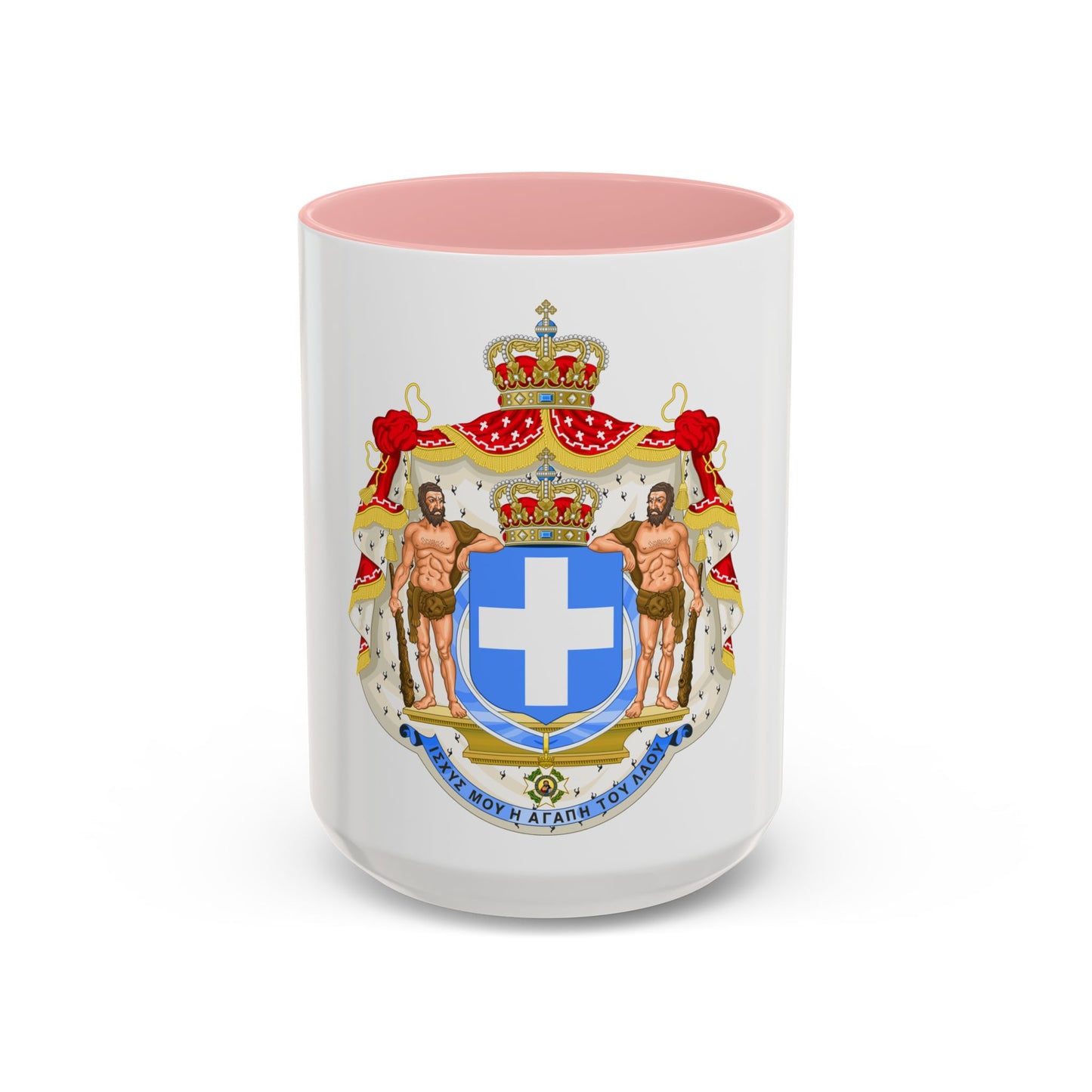 Royal Coat of Arms of Greece (blue cross) - Accent Coffee Mug