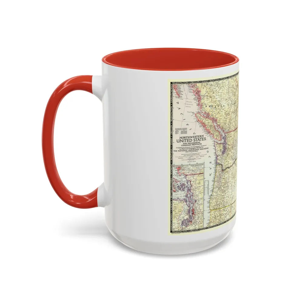 USA - Northwestern (1950) (Map) Accent Coffee Mug-Go Mug Yourself