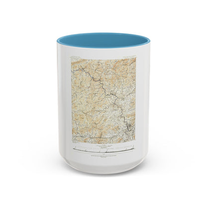 USA - North Carolina, Tennessee (1889) (Map) Accent Coffee Mug
