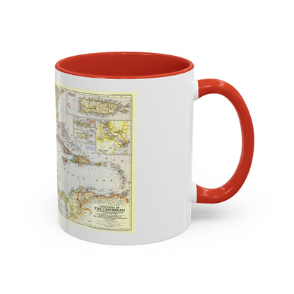 Central America - The Caribbean (1947) (Map) Accent Coffee Mug