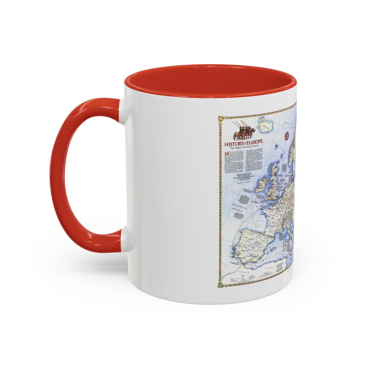 Europe - History The Major Turning Points (1983) (Map) Accent Coffee Mug