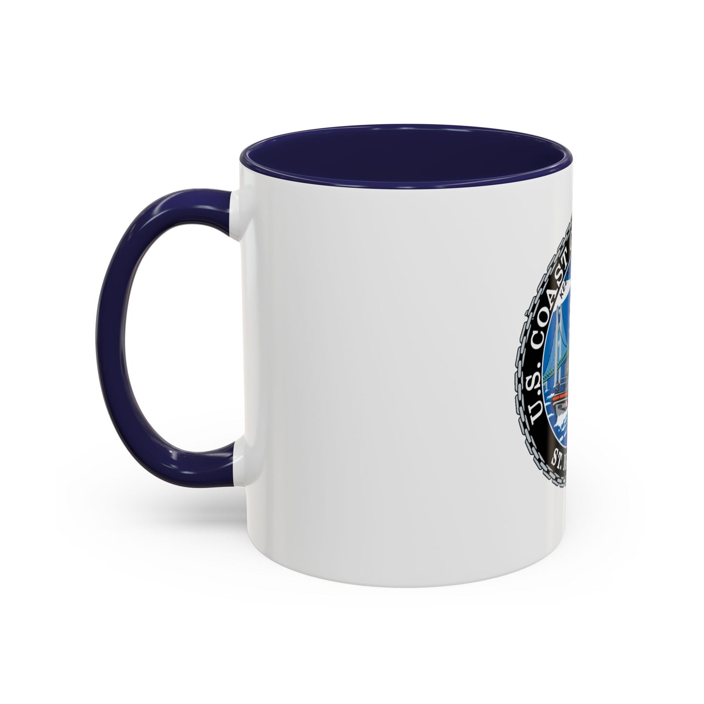 USCG Station St Ignace MI (U.S. Coast Guard) Accent Coffee Mug