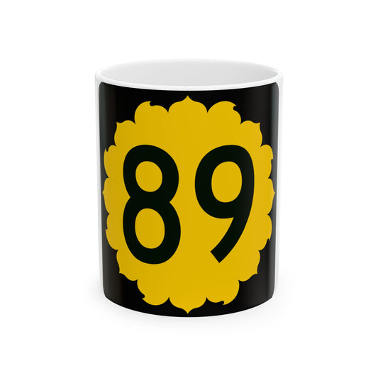 K-89 (Kansas) (Road Sign) White Coffee Mug