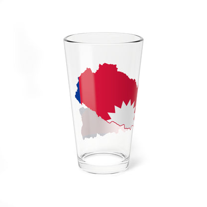 Flag map of Nepal (Nepal) Pint Glass 16oz