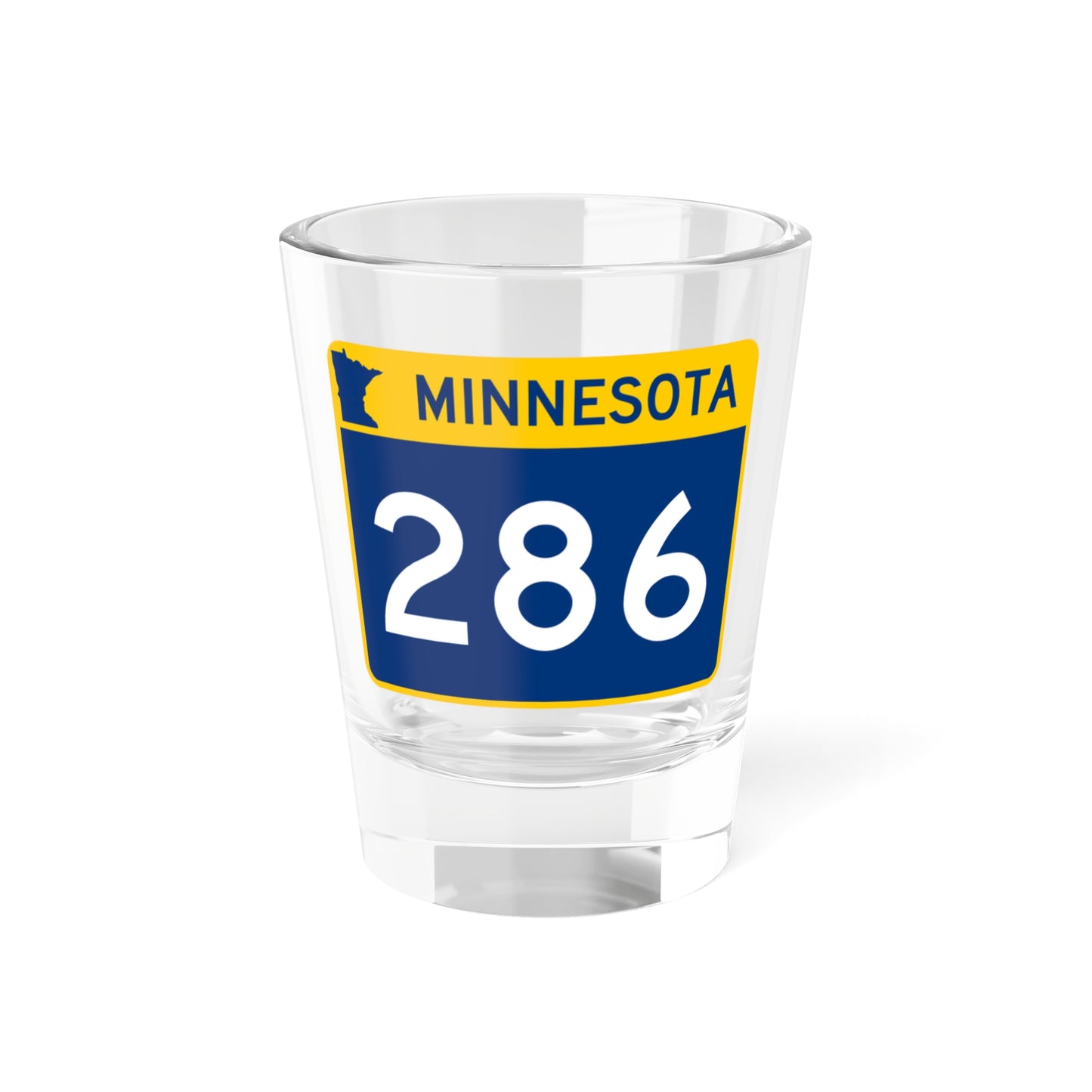 MN-286 wide (Minnesota) (Road Sign) Shot Glass 1.5oz