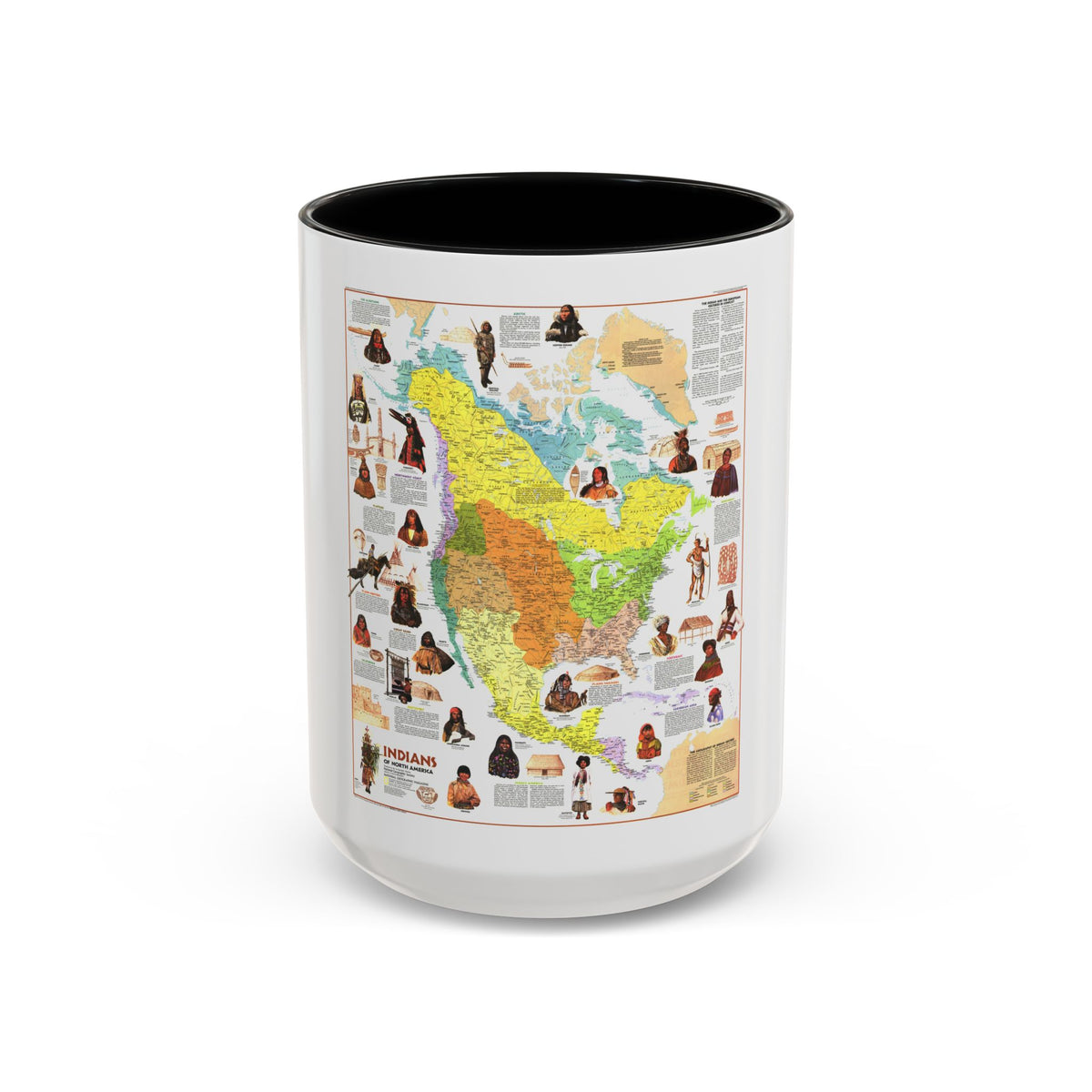 North America - Indians of (1973) (Map) Accent Coffee Mug