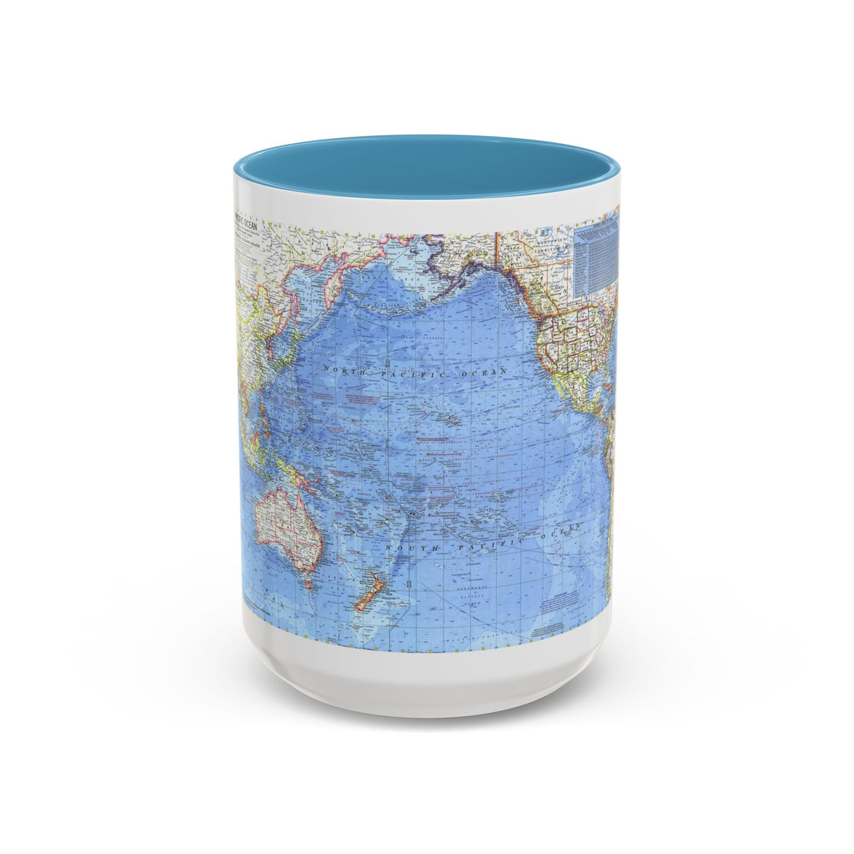 Pacific Ocean (1969) (Map) Accent Coffee Mug