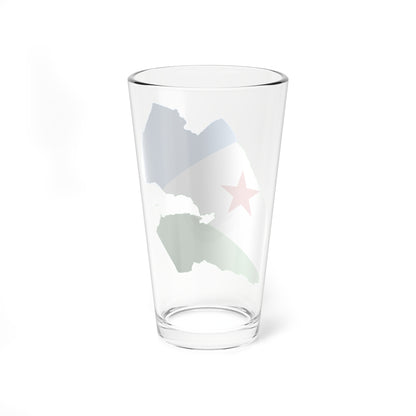 Flag map of Djibouti (Djibouti) Pint Glass 16oz