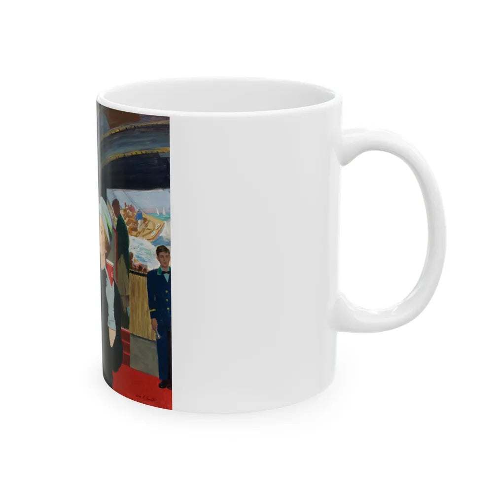 During the Intermission...the Pause that Refreshes, Coca-Cola ad illustration, c. 1960 - White Coffee Mug-Go Mug Yourself