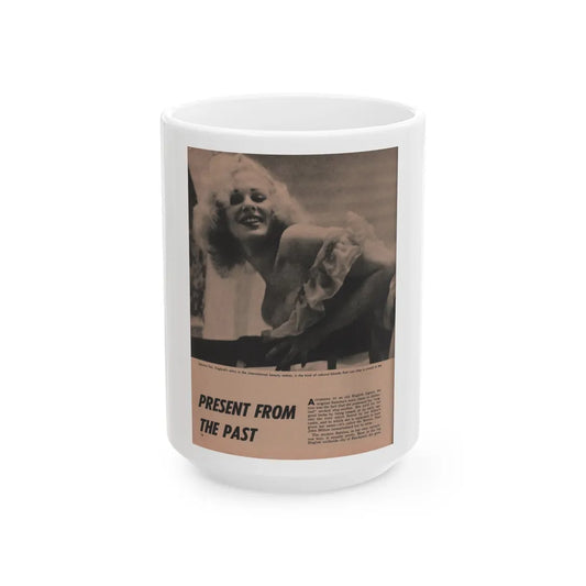 Norma Sykes #179 - Play Mag. 9-4-59 - 1 B&W Photo & More (Vintage Female Icon) White Coffee Mug-15oz-Go Mug Yourself