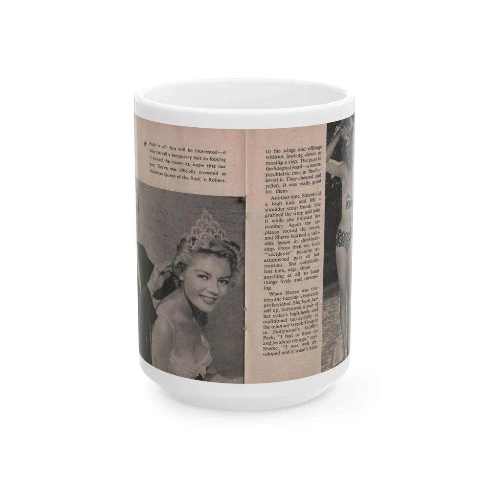 Sheree North #162 - Pages 30 & 31 from 66 PHOTOGRAPHS OF Sheree NORTH U.K. Pocket Mag. (Vintage Female Icon) White Coffee Mug-15oz-Go Mug Yourself