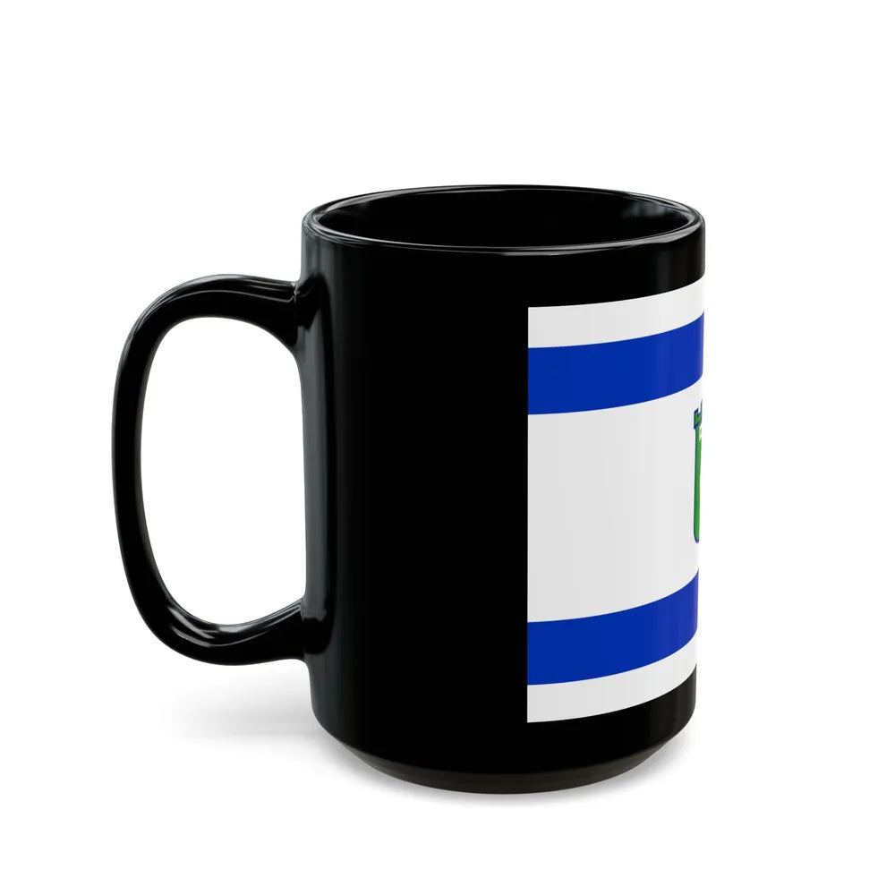 Flag of Tel Aviv Israel - Black Coffee Mug-Go Mug Yourself