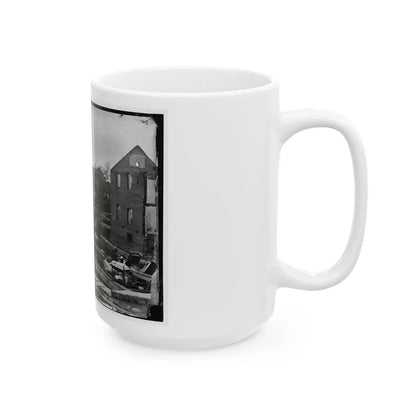 Richmond, Va. Barges With African Americans On The Canal; Ruined Buildings Beyond (U.S. Civil War) White Coffee Mug-Go Mug Yourself