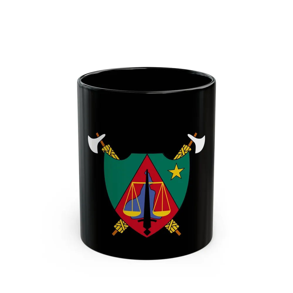 Coat of Arms of Cameroon (1975-1986) - Black Coffee Mug-11oz-Go Mug Yourself