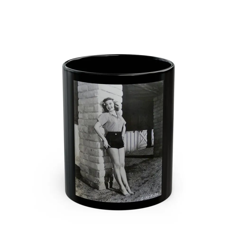 Leslie Parrish #273 (Vintage Female Icon) Black Coffee Mug-11oz-Go Mug Yourself