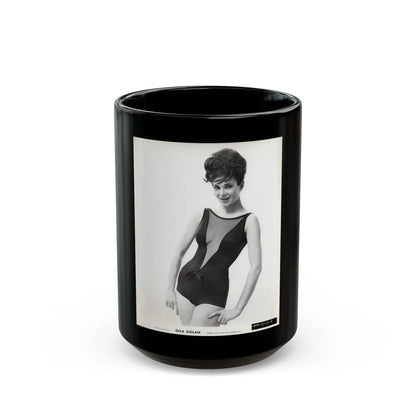 Gila Golan #199 - 8x10 B&W Upper Body Cheesecake Photo from Mid 60's (Vintage Female Icon) Black Coffee Mug-15oz-Go Mug Yourself