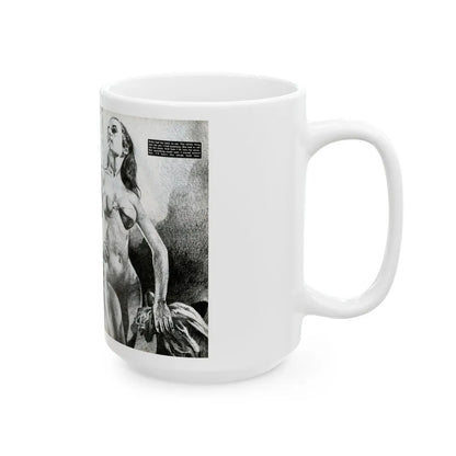 Cabin Nymph, Bluebook for Men, March 1972 - White Coffee Mug-Go Mug Yourself